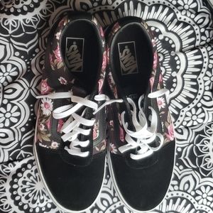 NWOT Flowered Vans Womens 11